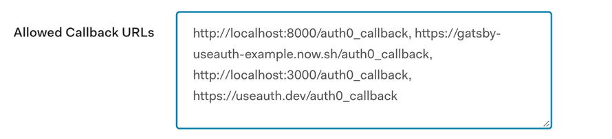 Auth0 callback URLs